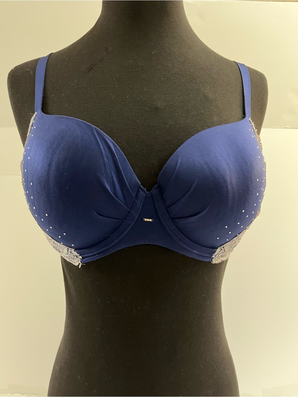Victoria's Secret Navy Blue Rhinestone Push-Up Bra